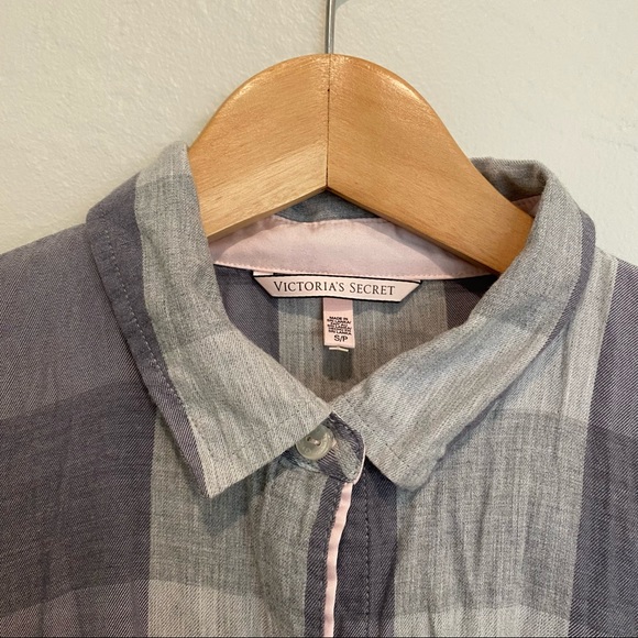 VS Pink Button-Front Pajama Shirtdress - Picture 3 of 6